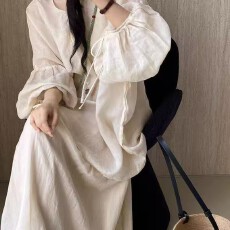 批发2026早春大码<b class='q'>女装</b>法式时尚新中式国风苎麻灯笼袖衬衫慵懒上衣