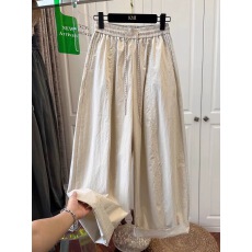 批发2026早春大码<b class='q'>女</b>装设计感抽绳宽松直筒休闲裤薄款透气九分哈伦阔