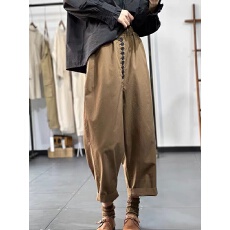 批发秋冬新款外贸原单剪标复古工装休闲<b class='q'>裤</b>女宽松设计感小众哈伦<b class='q'>垮</b><b class='q'>裤</b>