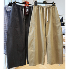 批发2026早春高级感松紧腰工装裤宽松休闲裤慵懒风九分弯刀裤奶奶裤