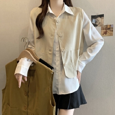 批发2026早春实拍复古工装大口袋马甲背心<b class='q'>百搭</b>显瘦叠穿坎肩<b class='q'>外套</b>上衣