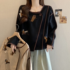 批发实拍2026早春高端亚麻重工刺绣圆领短款外套宽松<b class='q'>休闲</b><b class='q'>夹克</b>上衣