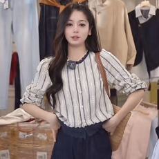 批发夏装新款日韩女装巨好看短款小衫<b class='q'>蕾丝</b>花边长袖衬衫法式小资小<b class='q'>上衣</b>