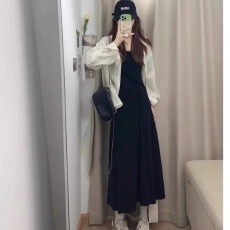 批发夏装新款韩版大码女装设计感韩款连衣裙防晒衬衫两件套装
