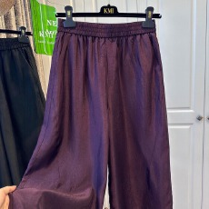 批发新款大码高级感松紧腰纯色醋酸休闲裤<b class='q'>女</b>九分裤垂感显瘦宽松裤