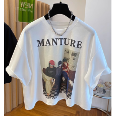 批发夏装新款大码<b class='q'>女</b>装韩系短款无袖背心宽松显瘦高级感撞色<b class='q'>T</b><b class='q'>恤</b>