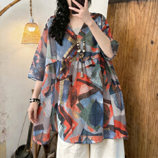 批发实拍夏装新款外贸女装花朵泡泡袖蕾丝衫<b class='q'>雪纺上衣</b>长袖衬衫两面穿