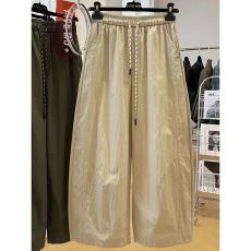 夏装新款大码女装韩版慵懒风松弛感裤宽松休闲裤阔腿灯笼裤