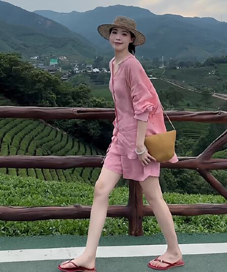 여름 드레스 프랑스식 휴가 바람 아마 셔츠 세트 오래된 돈 느슨함 느긋한 루즈핏 자외선 차단 의류 반바지 투피스 세트