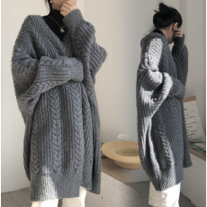 批发秋冬装大码女装时尚提花毛衣斗篷秋冬中长款披肩毛织外套