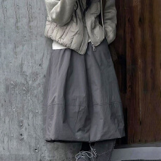 秋冬装高腰夹棉半身裙女保暖气质小众高级感百搭冬裙