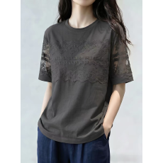 批发卡其色短袖<b class='q'>衬衫</b>女2026夏季新款高级感<b class='q'>时尚</b>减龄显瘦设计感镂空上衣