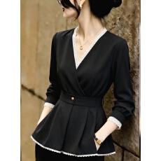 批发法式赫本风蕾丝边<b class='q'>衬衫</b><b class='q'>女</b><b class='q'>职业</b>早秋超好看独特漂亮上衣 2026新款