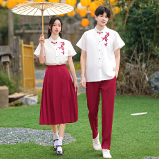 批发实拍中国风简约套装休闲演出毕业情侣学生运动校班服