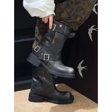 批发英伦风真皮时尚复古西部牛仔靴2025新款马丁靴粗跟辣妹骑士靴