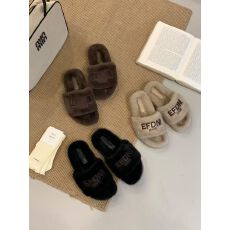 批发复古金属一字带毛毛高跟鞋女外穿法式小猫跟性感露趾毛毛鞋