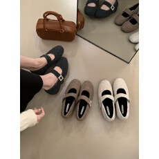 批发超软两穿皮带扣内增高玛丽珍鞋女2025新款圆头单鞋ins平底鞋8082