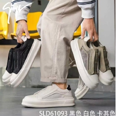 批发男鞋夏季2026新款真皮厚底板鞋轻便透气运动休闲一脚蹬小白鞋