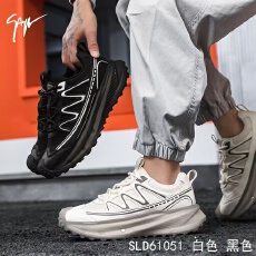 批发男鞋夏2026新款真皮拼接老爹鞋轻便透气运动休闲一脚蹬小白鞋