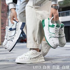 批发男鞋夏季2026新款真皮拼接板鞋轻便透气运动休闲一脚蹬小白鞋