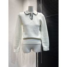 批发韩雨嘉冬日美纪C_EL25滑雪北极绒纱线 手钩娃娃领套头毛衣