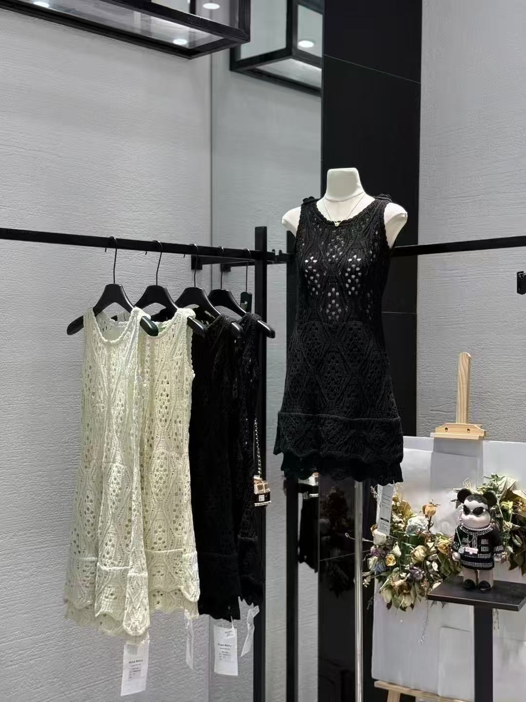 yangzifan 무거운 공 헹 기계 짜임 니트 원피스 순수한 손 맞춤 이중층 치마