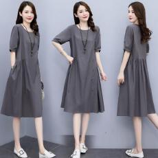 批发棉麻<b class='q'>连衣裙</b>女2025夏季新款气质高级感遮肚子显瘦洋气减龄宽松裙子