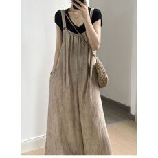 批发一整套背带裤宽松两件套时尚mm显瘦阔腿<b class='q'>裤裙</b>套装<b class='q'>连体</b>