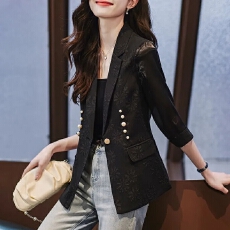 批发提花<b class='q'>七分袖</b>小西服女大码女款女士女装夏季新款轻奢西装外套女气质