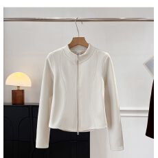 批发立领小蛮腰加绒加厚秋冬<b class='q'>修身</b>显瘦<b class='q'>户外</b>防风保暖拉链开衫外套女