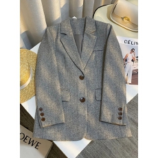 批发灰色人字纹毛呢西装外套女2025秋冬新款今年流行慵懒风穿搭<b class='q'>小</b><b class='q'>西服</b>