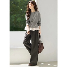 批发设计感蕾丝拼接卫衣女2025秋装新款休闲长袖<b class='q'>T</b><b class='q'>恤</b>假两件打底衫上衣