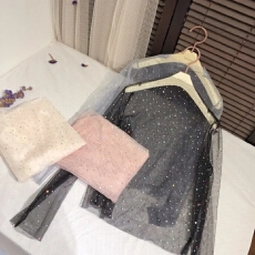 批发性感透视网纱打底衫女长袖亮片百搭蕾丝小衫内搭薄纱上衣<b class='q'>罩衫</b>