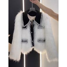 批发冬季新款气质名媛毛毛上衣小香风仿狐狸毛时尚<b class='q'>皮草</b>外套女<b class='q'>海宁</b>