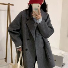 批发气质大衣女2025年新款春秋冬高级感中长款宽松女士毛呢外套