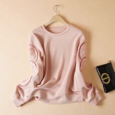 批发镂空印花宽松百搭<b class='q'>卫衣</b>女秋季薄款2025新款时尚洋气长袖上衣衫