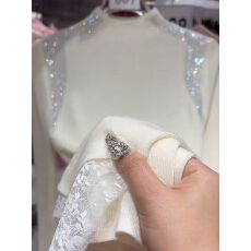 批发拼接半高领针织打底衫女秋冬<b class='q'>新款</b>洋气百搭<b class='q'>毛衣</b>女内搭上衣