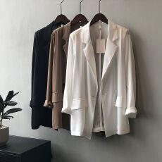 批发轻薄雪纺衫<b class='q'>夏</b>季款西装外套女韩版休闲宽松垂感防晒设计感小众上衣