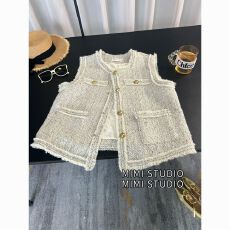 批发法式气质小香风马甲女2025春季粗花呢编织马甲<b class='q'>百搭</b>叠穿