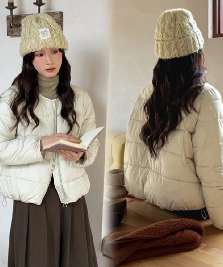 새로운 면 옷 면 의류 여성 겨울 폭발 2025 새로운 한 부서 솜을 넣은 재킷 쇼트 스타일 얇고 가벼운 작은 키 목화 진딧물