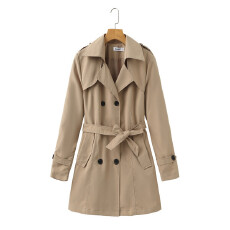 批发女装风衣女士春秋季2026年新款韩版时尚休闲百搭中长款<b class='q'>外套</b>女大衣