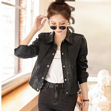批发<b class='q'>皮衣</b><b class='q'>外套</b>新款春秋时尚百搭洋气短款韩版显瘦机车皮夹克PU皮潮