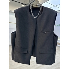 批发高级感韩系圆领西装马甲无袖<b class='q'>外套</b>女2026春新款设计感小众坎肩背心