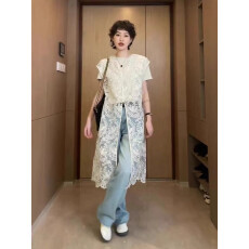 批发<b class='q'>镂空</b>蕾丝马甲长款2026春夏新款高级感提花宽松百搭叠穿无袖<b class='q'>连衣裙</b>