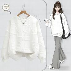 批发春秋季时尚潮流大码宽松休闲<b class='q'>卫衣</b>长袖圆领套头潮<b class='q'>男</b>潮女情侣款上衣