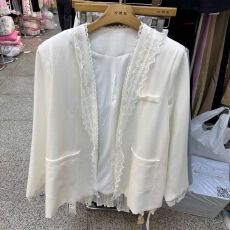 批发春装女款2026年新款今年流行爆款小香风高级感白色<b class='q'>蕾丝</b><b class='q'>西装外套</b>女