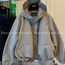 批发2026<b class='q'>春</b>秋季新款独特洋气休闲风衣花苞短外套女宽松冲锋衣夹克上衣