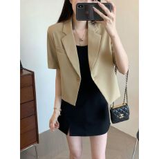 批发<b class='q'>韩版</b>通勤休闲小个子纯色挺括有型翻驳领一粒扣小<b class='q'>西装</b>短外套女百搭