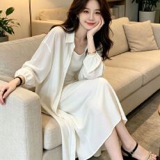 批发时尚中长款<b class='q'>衬衫女</b>2026夏季新款洋气宽松显瘦薄款防晒<b class='q'>长袖</b>衬衣外披