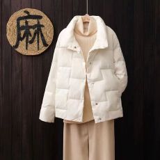 批发秋<b class='q'>冬</b>羽绒棉短款女新款立领洋气轻薄面包服小个子宽松外套